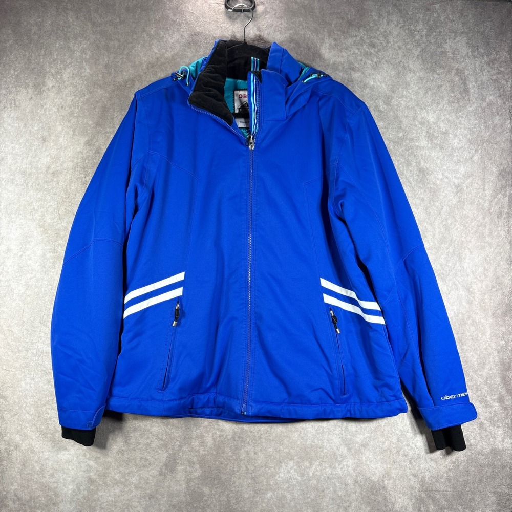 Obermeyer Ski Jacket Womens 2XL Blue Full Zip Hooded Insulated Snowboard 11000